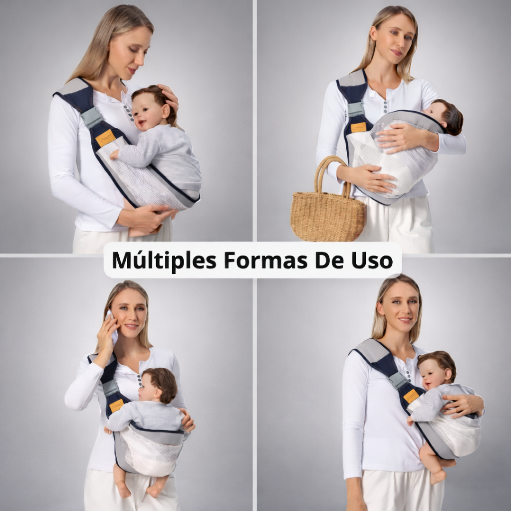 Portabebés Ergonómico – Manos Libres, Mamá Tranquila y Bebé Feliz
