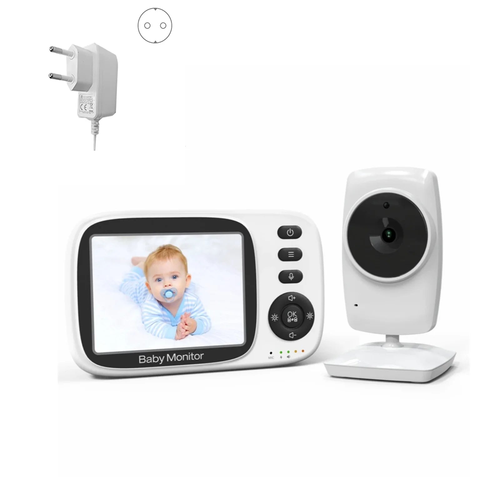 Monitor BabyStar inteligente e Inalámbrico 3.2” con Visión Nocturna Automática, Intercomunicador Bidireccional, Lullabies y Sensor de Temperatura