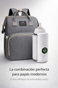 El Pack Definitivo para Mamás en Movimiento - Calentador de Mamadera Portátil + Mochila Pañalera 3 en 1. Compra este pack y ahorra 25% en vez de comprarlos por separados.