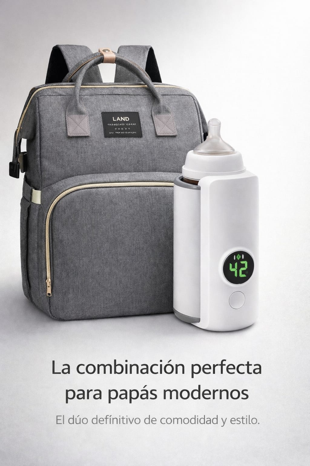 El Pack Definitivo para Mamás en Movimiento - Calentador de Mamadera Portátil + Mochila Pañalera 3 en 1. Compra este pack y ahorra 25% en vez de comprarlos por separados.