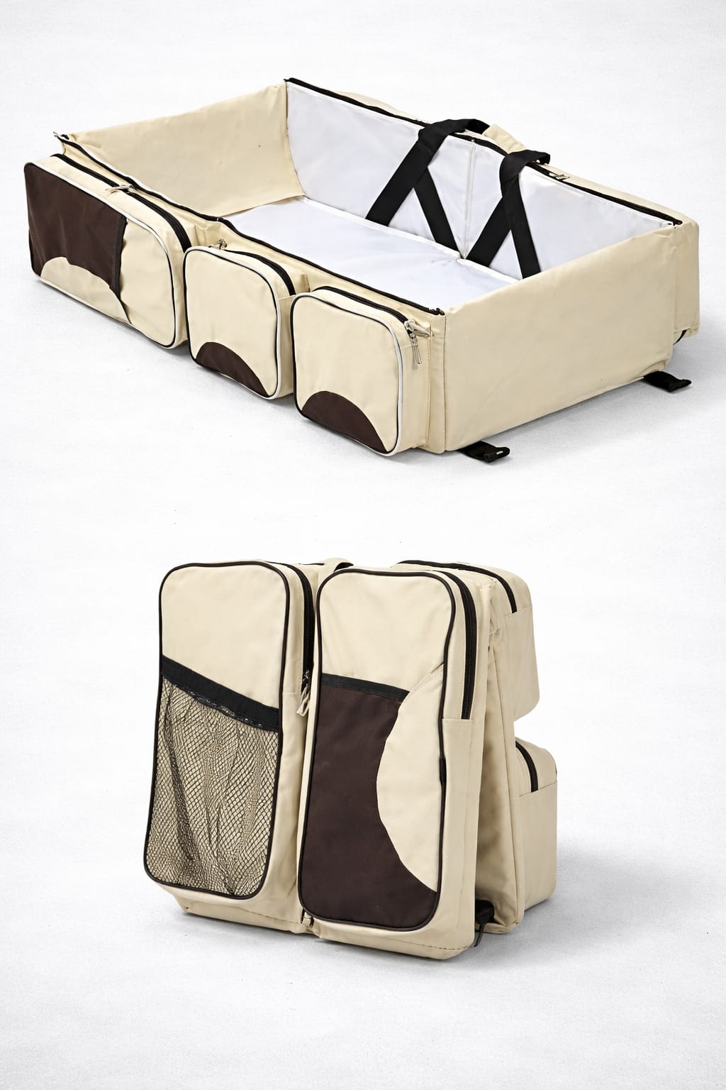 Bolso 3 en 1: Llévalo como bolso, úsalo como pañalera o cuna para tu bebé