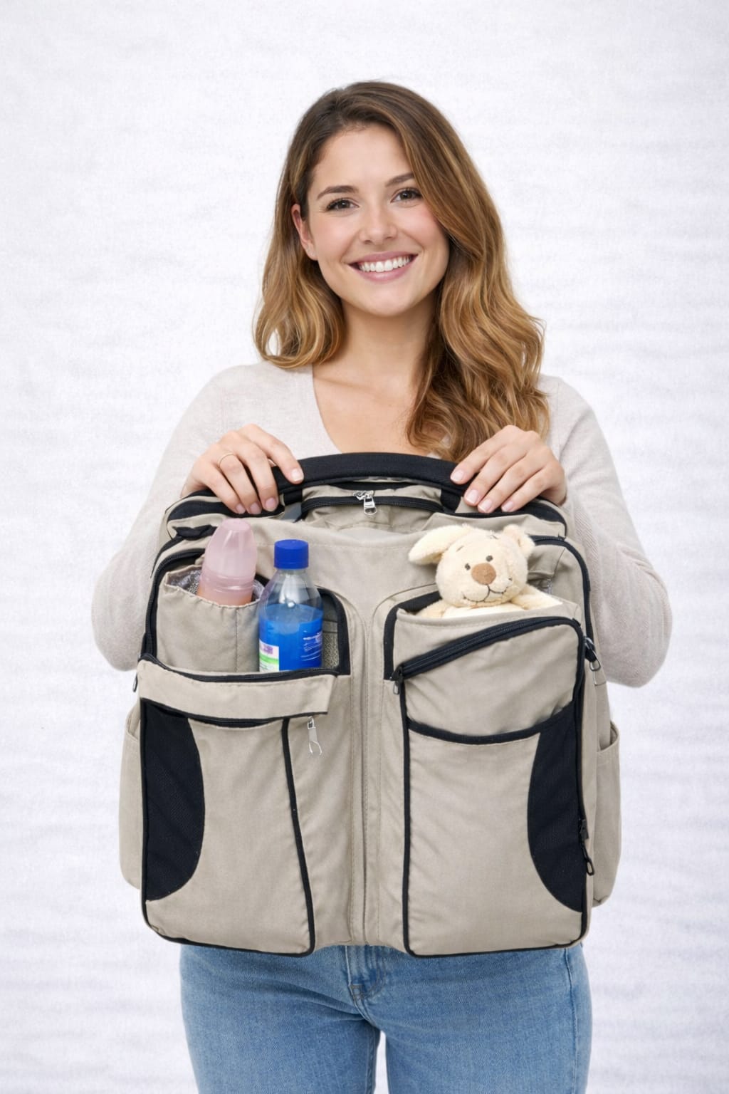 Bolso 3 en 1: Llévalo como bolso, úsalo como pañalera o cuna para tu bebé