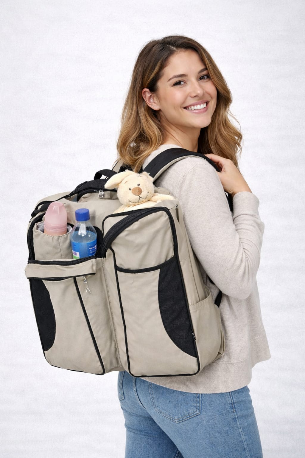 Bolso 3 en 1: Llévalo como bolso, úsalo como pañalera o cuna para tu bebé